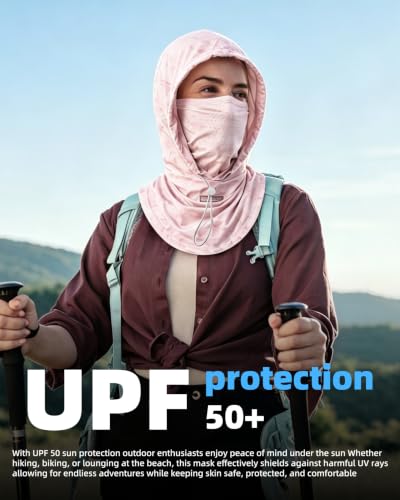 Cooling Breathable Balaclava Mask Sun UV Protection Sun Face Shield for Men Women Fishing Cycling Motorcycle Skiing Hiking - color: Pink