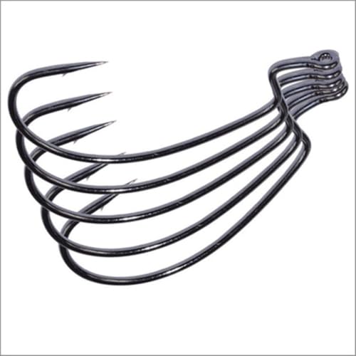 Toasis Fishing EWG Offset Soft Lure Worm Hook Assorted Sizes Pack of 50 - size: #2
