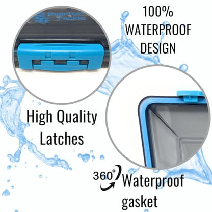 Reaction Tackle Premium Tackle Trays, Water Resistant Fishing Tackle Box Organizers with Triple Clip Closure, Removable Dividers and Clear View Design - 3600 (4-Pack) - size: 3600 (4-Pack)