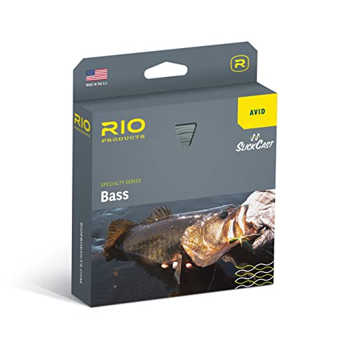 RIO Products Avid Series Bass Fly Line, Warm Fishing Conditions, Front Taper with Welded Loops, Easy Casting, Slick Coating - size: WF7F