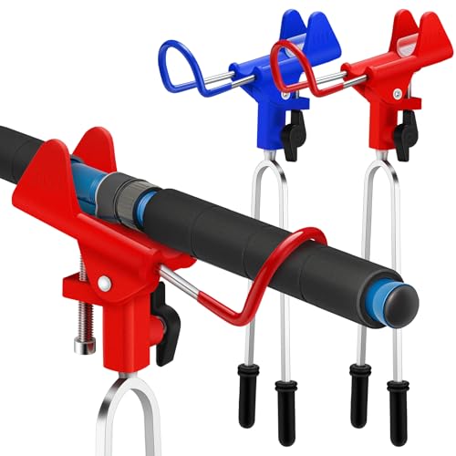 Shappy 2 Pcs Upgraded Bank Fishing Rod Holders with Glow Anti-Slip Soft Pad Fishing Pole Holders for Ground 360° Adjustable Rust-Proof Holder Sea Foldable Catfish Bank Pole Gift for Men Father Gift