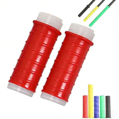 Cold Shrink Handle Wrap, 4.7/6.7in Rubber Cold Shrink Handle Cover, Non-Slip, Insulated Cold-Shrink Handle Sleeves for Fishing Rods and Rackets, Cold Shrink Tool Grip - color: red, size: 6.7 /17cm
