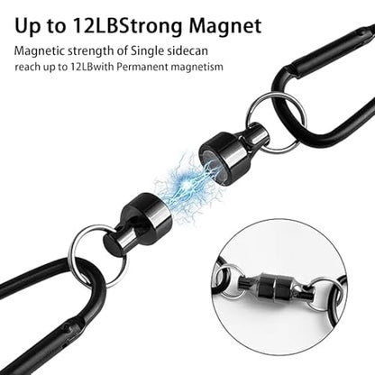 Magnetic Net Release Fly Fishing Net Retractor Magnetic Keychain, for Fly Fishing with Retractable Coiled Lanyard Carabiner - color: Silver Iron