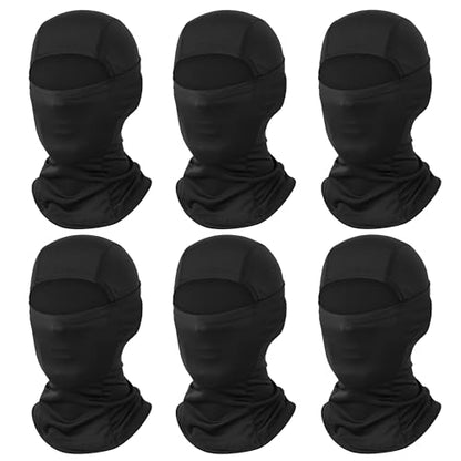 6 Packs Ski Mask Sun UV Protection Hood Breathable, Balaclava Face Mask for Men Women - Motorcycle Fish - color: 6pcs Black-1