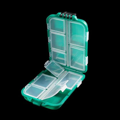 Lattice Fishing Tackle Storage Box Plastic Fishing Lure Case 10 x 6.6 x 2.5 cm Green Portable Tool Box