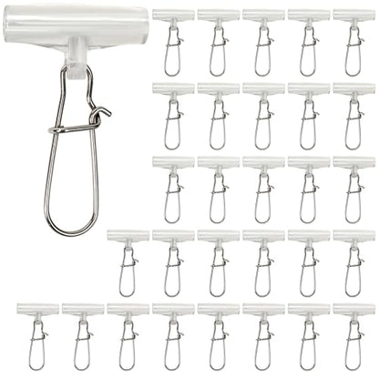 Sinker Slides Stainless Steel Fish Line Clips with Dou Lock Snaps, Suitable for Varieties of Fishing Gears, Fish Lures Sinkers Floats Split Shot Swivel Hook Fishing Tackle Catfish Rig