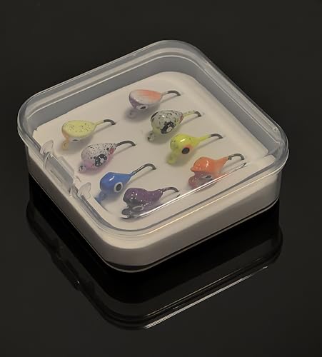 Ice Fishing Jigs Glow Fishing Bait Jigging Hook Kit Winter Metal Hooks for Crappie, Panfish, Walleye, Bluegills and Other Species - style: Style3-8pcs