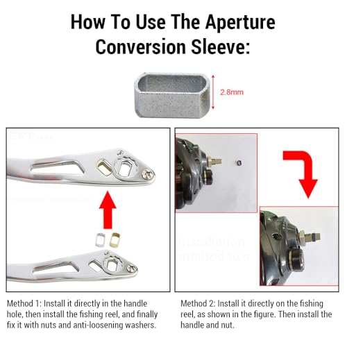 Baitcasting Power Handle Aluminum Alloy Rocker Arm for Bait Caster Round Fishing Reel Handle Knob Replacement Parts 8 * 5mm Holes - color: Silver