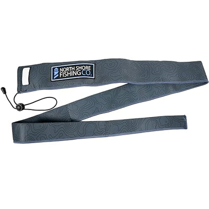 Premium Neoprene Fishing Rod Sleeve – Floating, Puncture Resistant, Labeled Protective Sock for Casting, Spinning, Trolling Fishing Rods - color: Topo, size: 60", style: Spinning