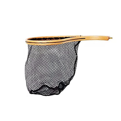 Foldable and Retractable Fishing net Fishing Net Landing Catch Release Trout Net with Wooden Curved Handle Fishing Gear Trout Fishing Fishing Landing Net Trout Net Easy to Carry and Storage - color: White