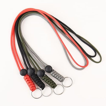 Anjiucc 20pcs Braided Lanyard Keychain, Neck Badge Lanyard with Keyring Adjustable Length for Keys Whistle ID Card Holder - color: Multicolour