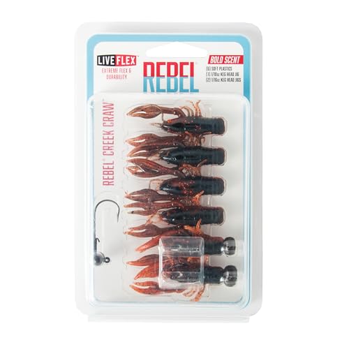 Rebel LIVEFLEX™ Creek Craw Soft Plastic - color: Texas Red
