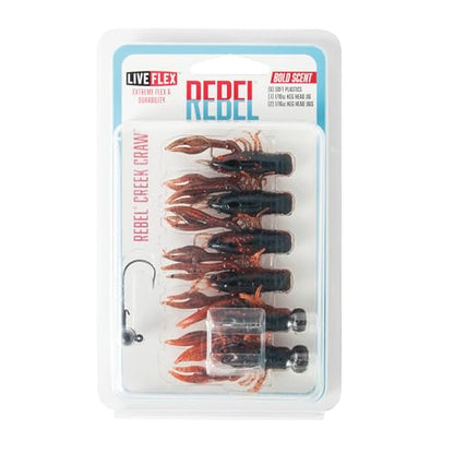 Rebel LIVEFLEX™ Creek Craw Soft Plastic - color: Texas Red