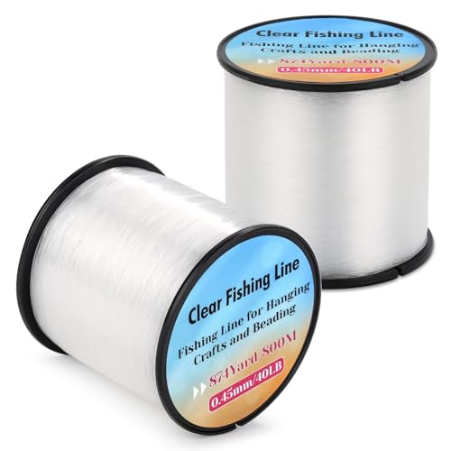 Strong Fishing Line Clear, Acejoz Fishing Wire 0.3mm, 0.45mm, 0.8mm Invisible Hanging Wire Nylon String Heavy Duty Monofilament Line for Hanging Decoration Balloon Garland Crafts - color: 0.45mm
