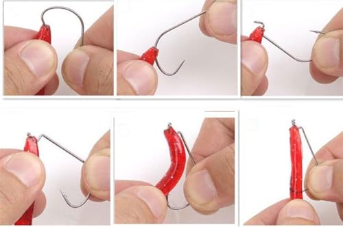 Toasis Fishing EWG Offset Soft Lure Worm Hook Assorted Sizes Pack of 50 - size: 3/0