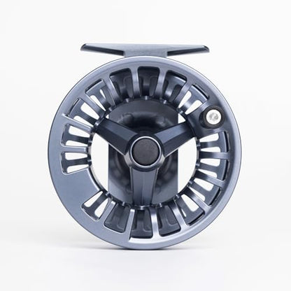 Raprance Fly Fishing Reel - CNC Aluminum Alloy, Ultra-Light, Instant Spool Change Side Button, for Freshwater/Saltwater (Matte Gunmetal Gray) - size: 7/8wt