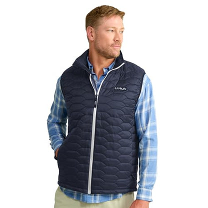 HUK - Men's Scale Vest, DWR Insulated Performance Fishing Vest - color: Naval Academy, size: Medium