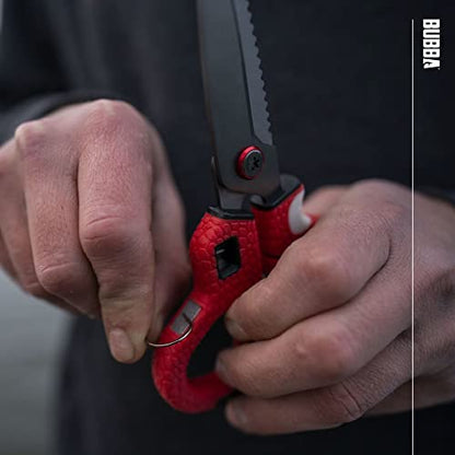BUBBA Medium Shears Fishing Multi Tool - With Micro-Serrated Blades, Hook Eye Cleaner, Hook Sharpener, & Descaler - size: Medium