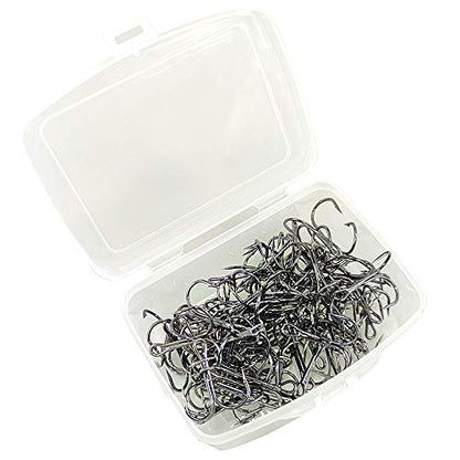 100pcs Fishing Hook Treble Hooks High Carbon Treble Hooks Super Sharp Solid Size 2 4 6 8 10 12 Triple Barbed Steel Fish Hook - color: Black, size: 12#-100pcs