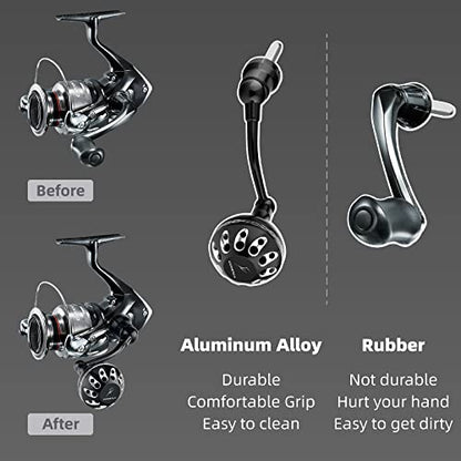 GOMEXUS Power Handle Compatible for Shimano Sedona FI Sahara FI Nexave FI Sienna FG Nasci FB Catana RC Spinning Reel Crank (Not for 22 Sahara FJ 21 Nasci FC) - color: Nexave FI/Catana RC