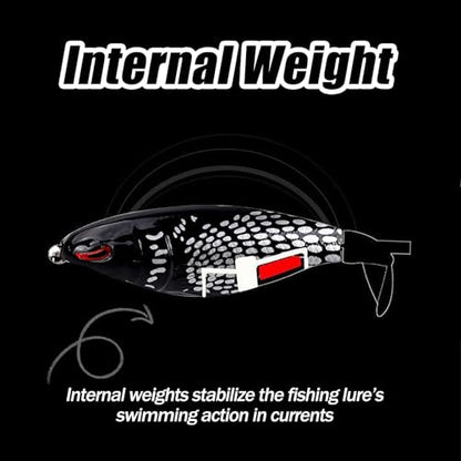 Fishing Lures Bass Popper Topwater 5pcs FS/YE-04 | Rotating Tail Bionic Swimming Lure, for Bass Trout Walleye Catfish Pike,Freshwater ,Saltwater,Crankbaits - color: A, size: 5.38'',1.27oz