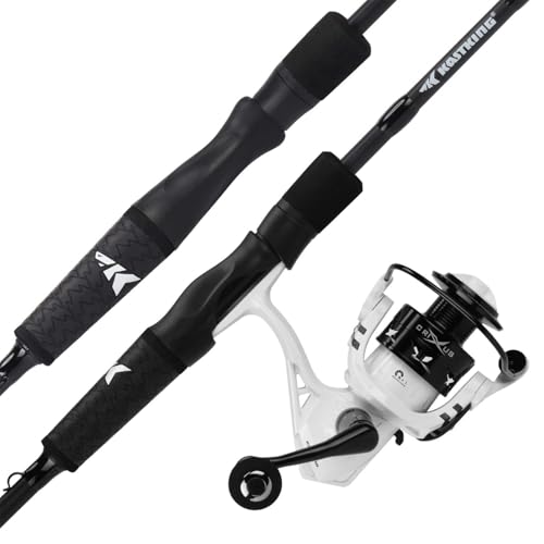 KastKing Crixus Fishing Rod and Reel Combo, High Performance Spinning & Baitcaster Combo, IM6 Graphite 2Pc Blanks, Zirconium Oxide Rings, SuperPolymer Handle, Lightweight Reel with Aluminum Spool - size: Spin-6'6" Medium-2pcs,3000 Reel
