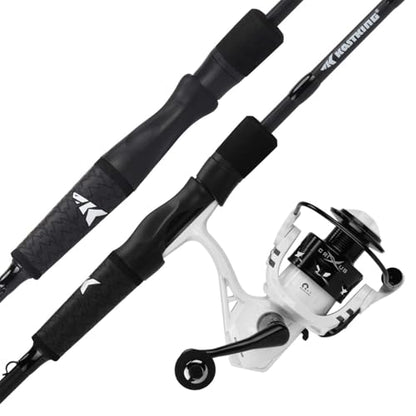 KastKing Crixus Fishing Rod and Reel Combo, High Performance Spinning & Baitcaster Combo, IM6 Graphite 2Pc Blanks, Zirconium Oxide Rings, SuperPolymer Handle, Lightweight Reel with Aluminum Spool - size: Spin-6'6" Medium-2pcs,3000 Reel