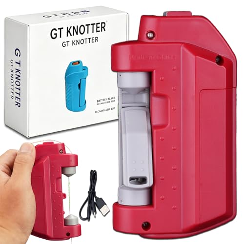 Automatic Fishing Knot Tying Tool, Easy Cast Knot Tying Tool, 2026 Upgraded Electric Lure Gt Knotter, Quick Tying Device Fishing Hook Tier Knots Gift for Fishing Lovers - color: Red, size: Rechargeable