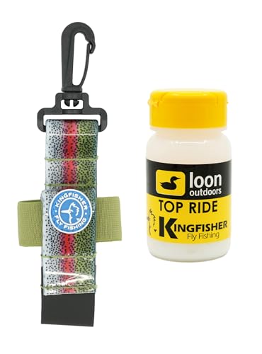 Loon Outdoors Top Ride Powder Dry Fly Floatant with Kingfisher Dry Shake Holder - color: Rainbow Trout