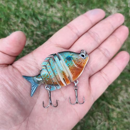 HADORAM Lure Slow Sinking Glide Bait with Fur Tail Lifelike Fishing Tackle for Trout Shad Bass Musky - color: 2.48in-3Pcs