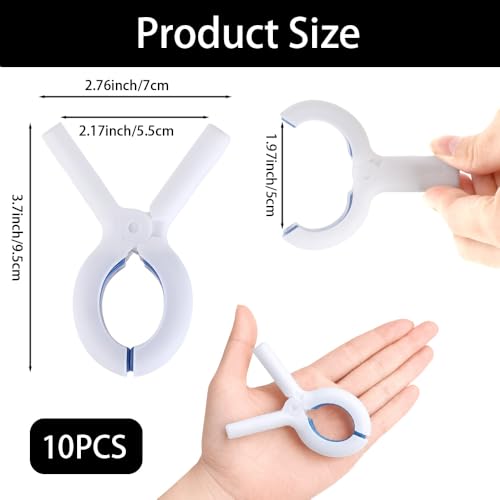 Towel Clips for Beach Chair, 10PCS Large Beach Towel Clips for Pool Cruise Boat Lounge Chair, Plastic Clothes Pins, Heavy-Duty Grip Beach Chair Chips Holder for Pool Beach Cruise Essentials Must Haves - color: White