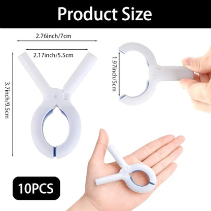 Towel Clips for Beach Chair, 10PCS Large Beach Towel Clips for Pool Cruise Boat Lounge Chair, Plastic Clothes Pins, Heavy-Duty Grip Beach Chair Chips Holder for Pool Beach Cruise Essentials Must Haves - color: White