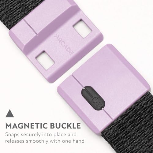 Arcade Belts Adventure Mag Unisex Belt: Heavy Duty Stretch, Metal Free Buckle - color: Polar Mag - Black/Vio