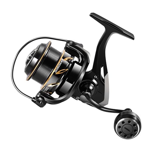 GK Spinning Reel,Fishing Reel Saltwater,Shallow Aluminum Line Cup 5.2:1 Gear Ratio, Upgraded Copper Gears, Metal Handle Knob, Smooth Bearings - size: 5000