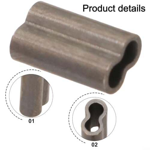 Double Crimps Sleeves, Copper, 50‑Pack (0.8‑2.0mm x 10mm) – Terminal Tackle Connectors for Nylon & Fluorocarbon Fishing Wire Leader Rig Making(2.0mm) - size: 2.0mm