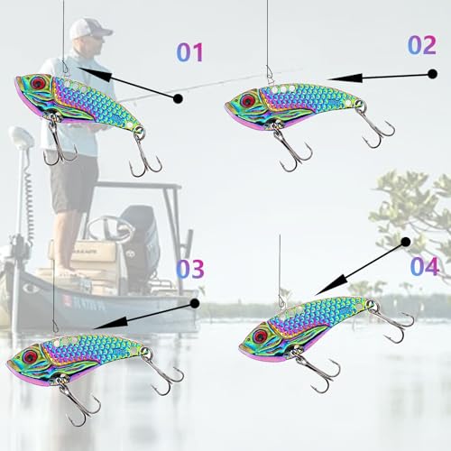 5PCS/10PCS Fishing Lures, Metal VIB Hard Blade Baits, Spinner Spoon Metal Fishing Spoon Crankbaits Swimbaits for Trout Walleye Crappie - color: C-5PCS
