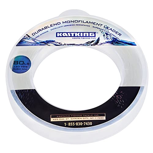 KastKing DuraBlend Monofilament Leader Line - Premium Saltwater Mono Leader Materials - Big Game Spool Size 120Yds/110M - size: 200LB (Packed in Storage Bag) 1.40mm