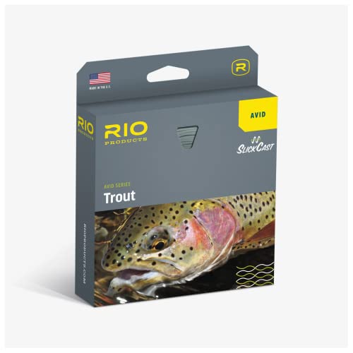 RIO Products Avid Series Trout Fly Line, Slickcast Freshwater Fly Fishing Line for Trout, Floating - size: WF4F, style: Avid Gold