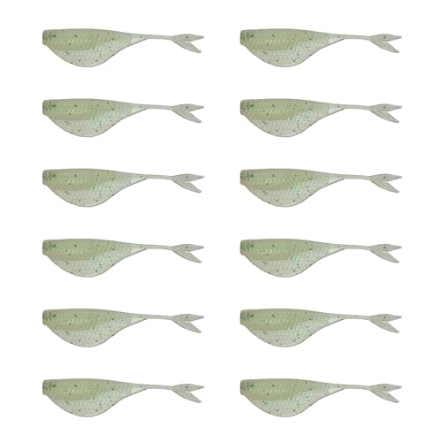 6th Sense – Clobber Minnow 2" – Soft Plastic Minnow – Crappie/Panfish Fishing – FFS Sonar Bait – (12 per Pack) Made in the USA - color: Algae Glow