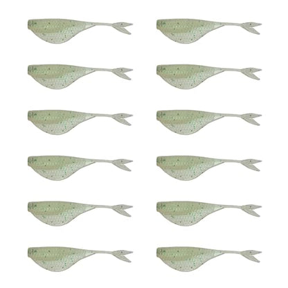 6th Sense – Clobber Minnow 2" – Soft Plastic Minnow – Crappie/Panfish Fishing – FFS Sonar Bait – (12 per Pack) Made in the USA - color: Algae Glow