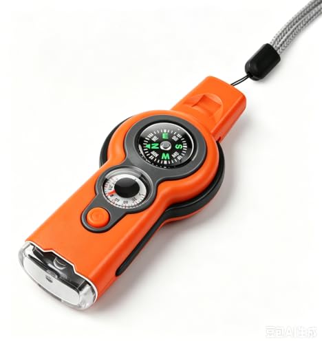 Emergency Survival Function Whistle, Outdoor Multifunctional Tool Safety Whistle with Lanyard, Ideal for Kayaking, Boating, Hiking, Camping, Climbing, Hunting, Fishing, Rescue Signaling - color: Orange