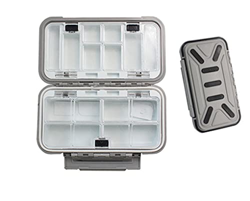 Toasis Fishing Tackle Accessory Box Small Fishing Hooks Weights Sinkers Swivel Storage Container (Black & Grey-2pcs) - color: Black & Grey-2pcs