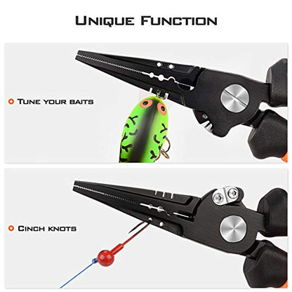 KastKing Speed Demon Pro Fishing Pliers, 420 Stainless Steel, Fishing Tools, Saltwater Resistant Fishing Gear, Tungsten Carbide Cutters, Corrosion Resistant Coating, SuperPolymer Grip Handles - color: C: 7.5'' Straight Nose