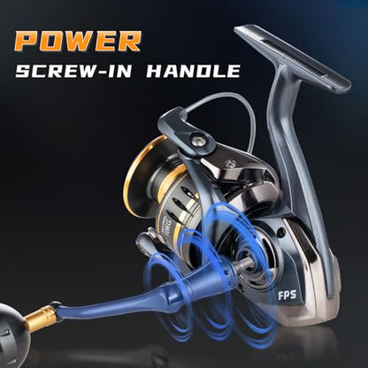 Saltwater Spinning Reel,13+1BB Ultra Smooth Saltwater Fishing Reels,Powerful Carbon Drag,CNC Aluminum Spool & Handle - color: tarnish&gold, size: 3000