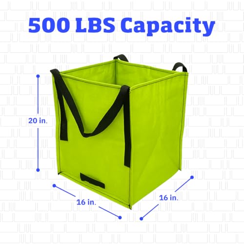 DURASACK Heavy Duty Storage Tote Bag 22-Gallon, Lime Green, Pack of 4 | Rugged Woven Polypropylene Moving Bag, Reusable Self-Standing Design, Holds up to 500 Pounds - color: Lime Green, size: Pack of 4