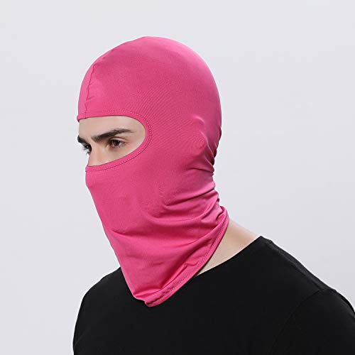 2 Pieces Thin Balaclava Ski Mask Head Mask Full Face Mask Windproof Sun UV Protection Hood for Women Men - color: Pink+pink