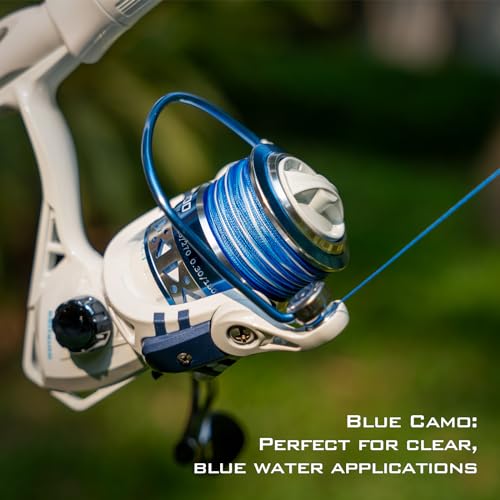 KastKing SuperPower Braided Fishing Line - Abrasion Resistant Braided Lines – Incredible Superline – Zero Stretch – Smaller Diameter – A Must-Have! - color: X8-Blue Camo, size: 50LB(150 Yds)