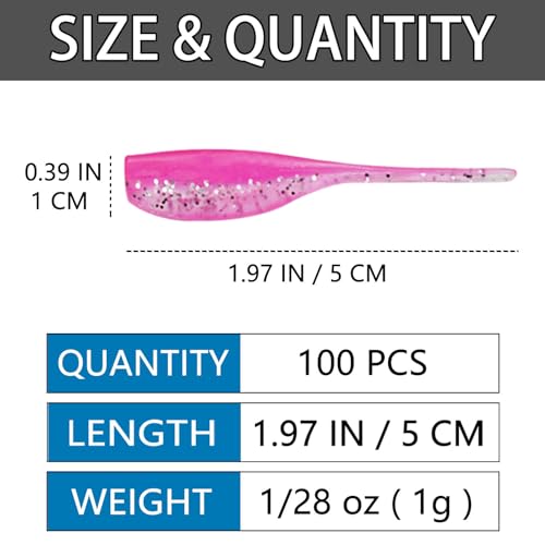 100pcs Crappie Lures Kit, Crappie Jig Heads and Crappie Baits Soft Plastic Fishing Lures for Crappie - color: 100Pcs Crappie lures