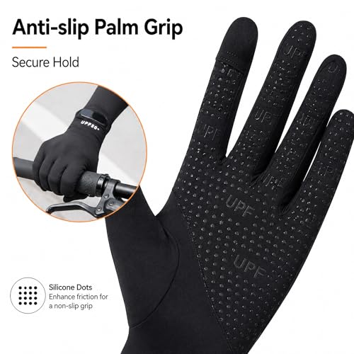 Full Finger UV Protection Gloves Driving Gloves Women, Breathable Touchscreen UPF Glove Sun Protection Glove - color: Black, size: One Size