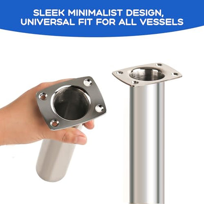 2 Pack Fishing Rod Holder ,Stainless Steel 90 Degree Flush Mount Truck/Kayak/ RV